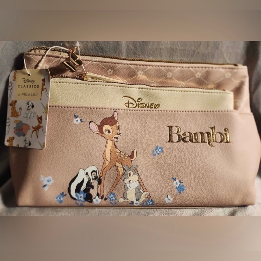 NWT Disney Bambi Cosmetic Bag Set